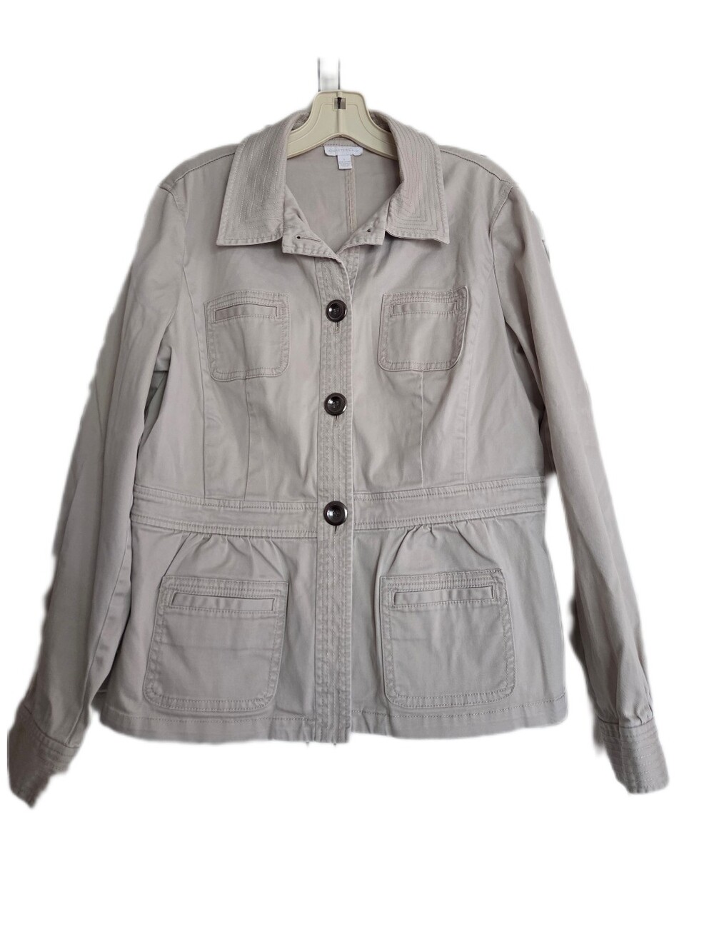 Charter Club Light Beige Lightweight Jacket Utility Fall Size Large